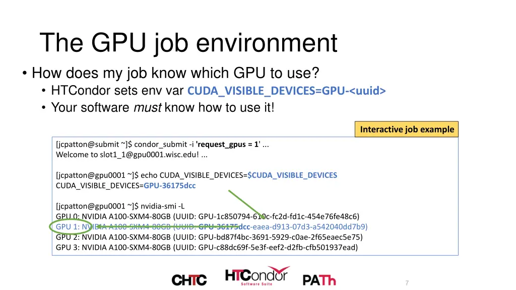 the gpu job environment