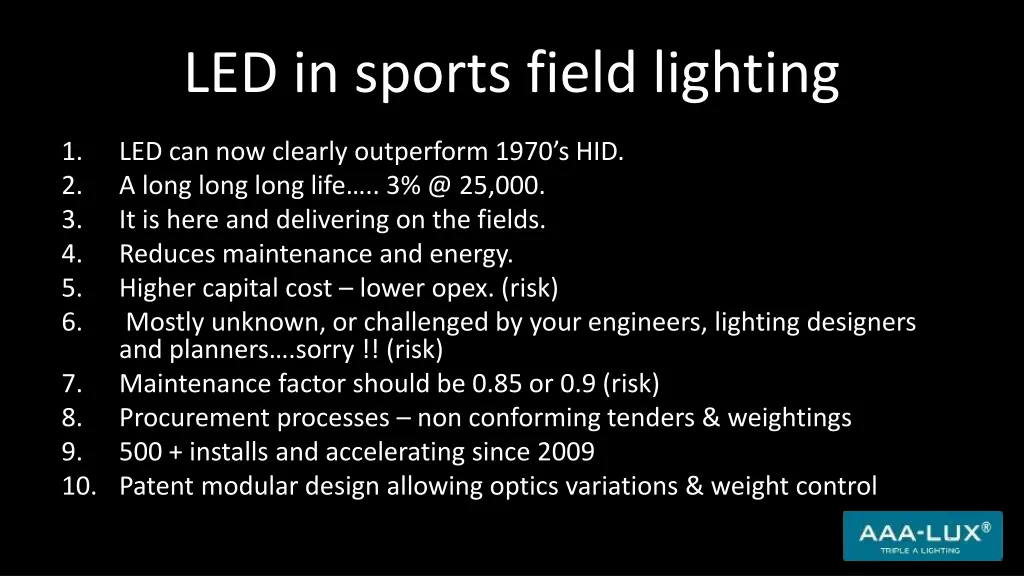 led in sports field lighting