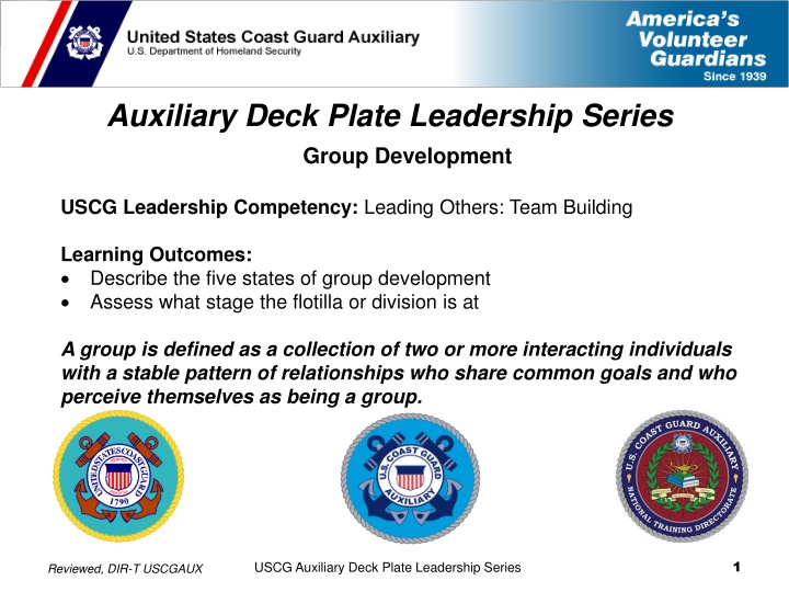 auxiliary deck plate leadership series group