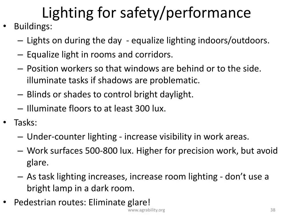 lighting for safety performance buildings lights