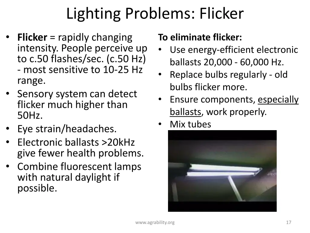 lighting problems flicker