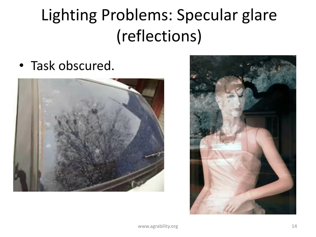 lighting problems specular glare reflections