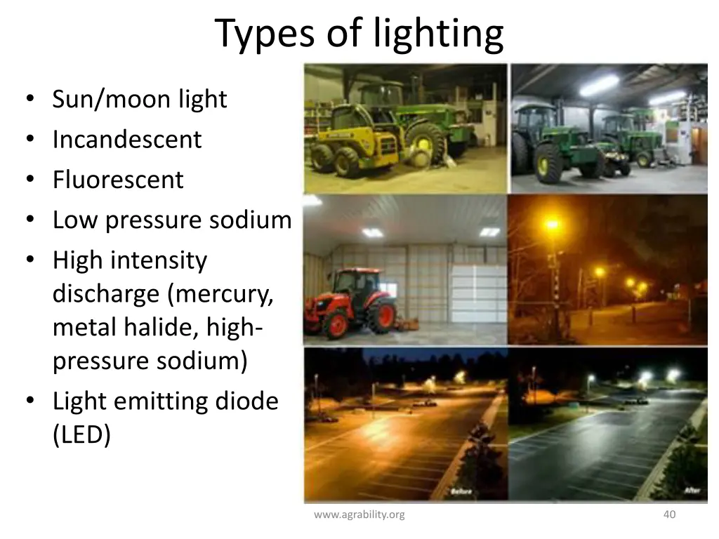 types of lighting