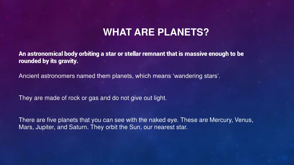 what are planets