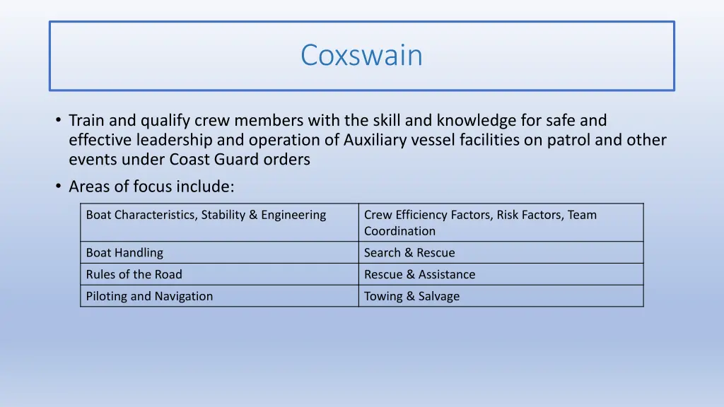 coxswain