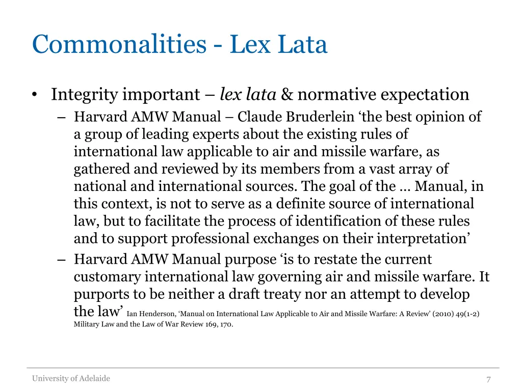 commonalities lex lata