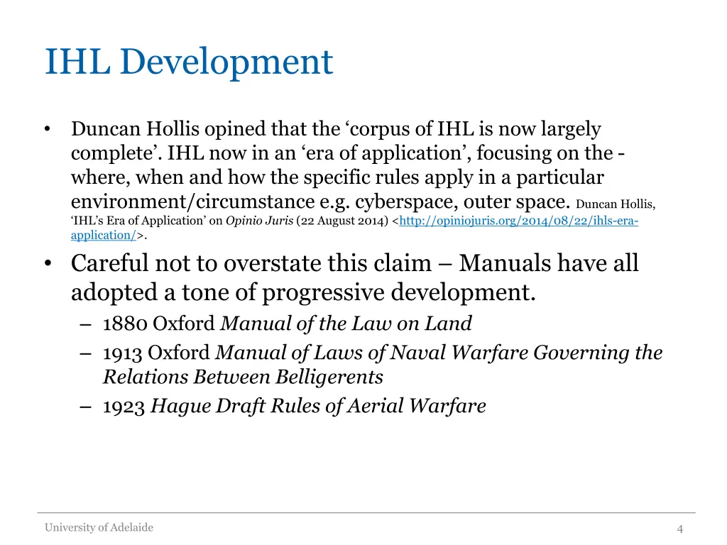 ihl development