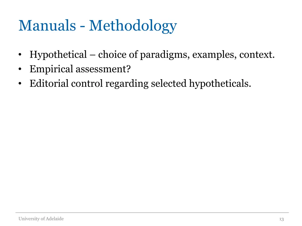 manuals methodology