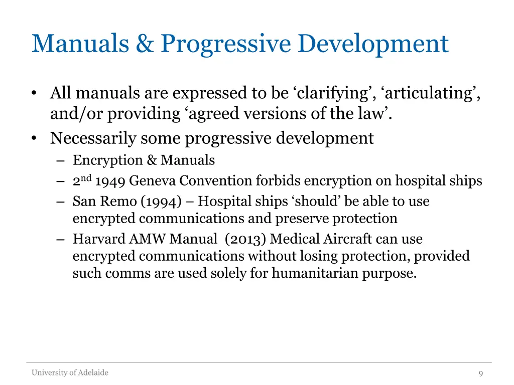 manuals progressive development