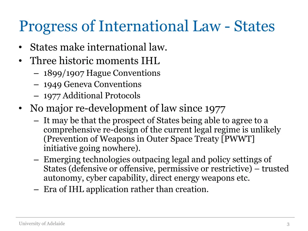 progress of international law states