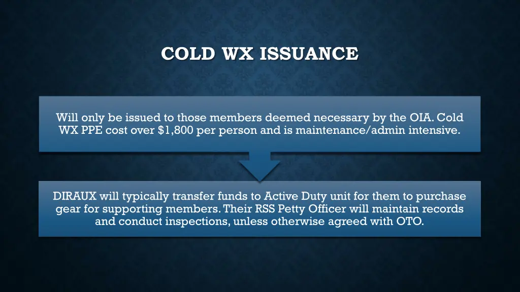 cold wx issuance