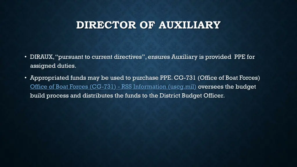 director of auxiliary