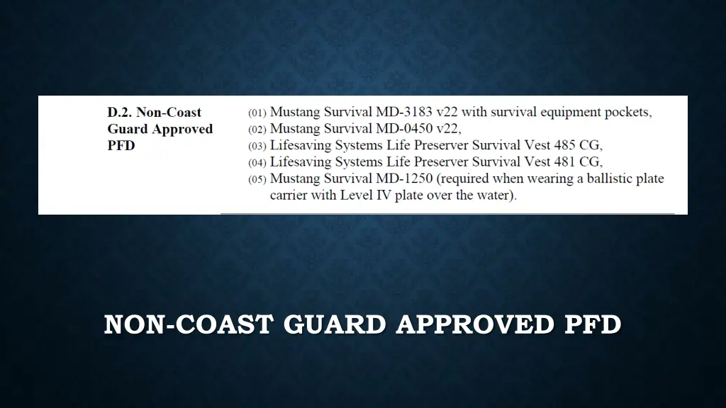 non coast guard approved pfd