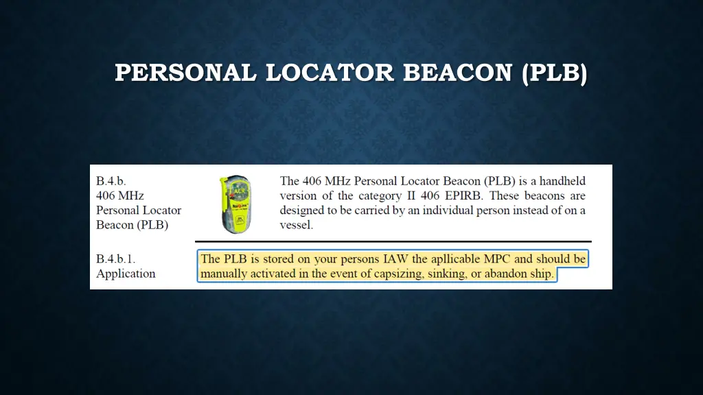 personal locator beacon plb