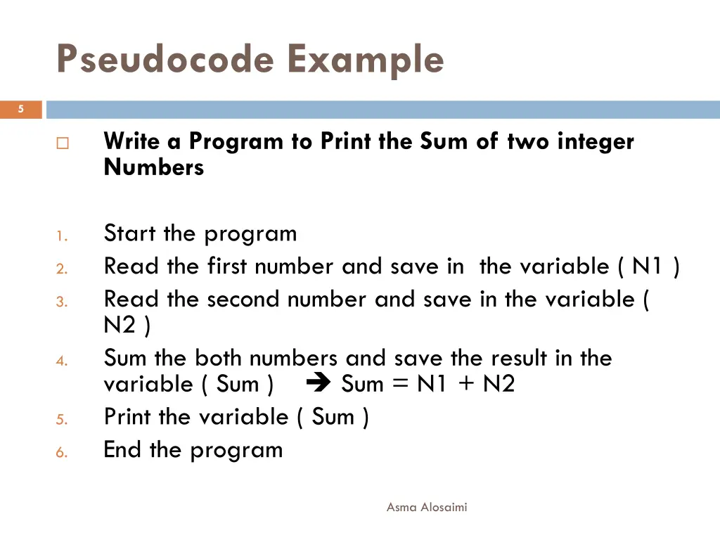 pseudocode example