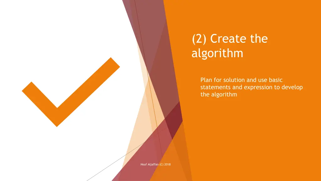 2 create the algorithm