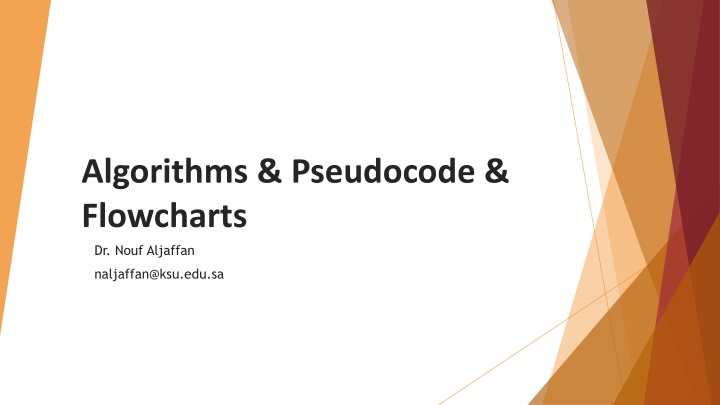 algorithms pseudocode flowcharts dr nouf aljaffan