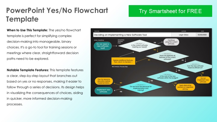 powerpoint yes no flowchart template