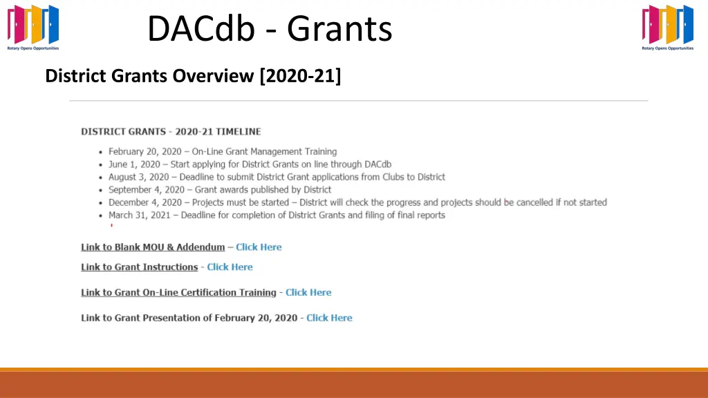 dacdb grants