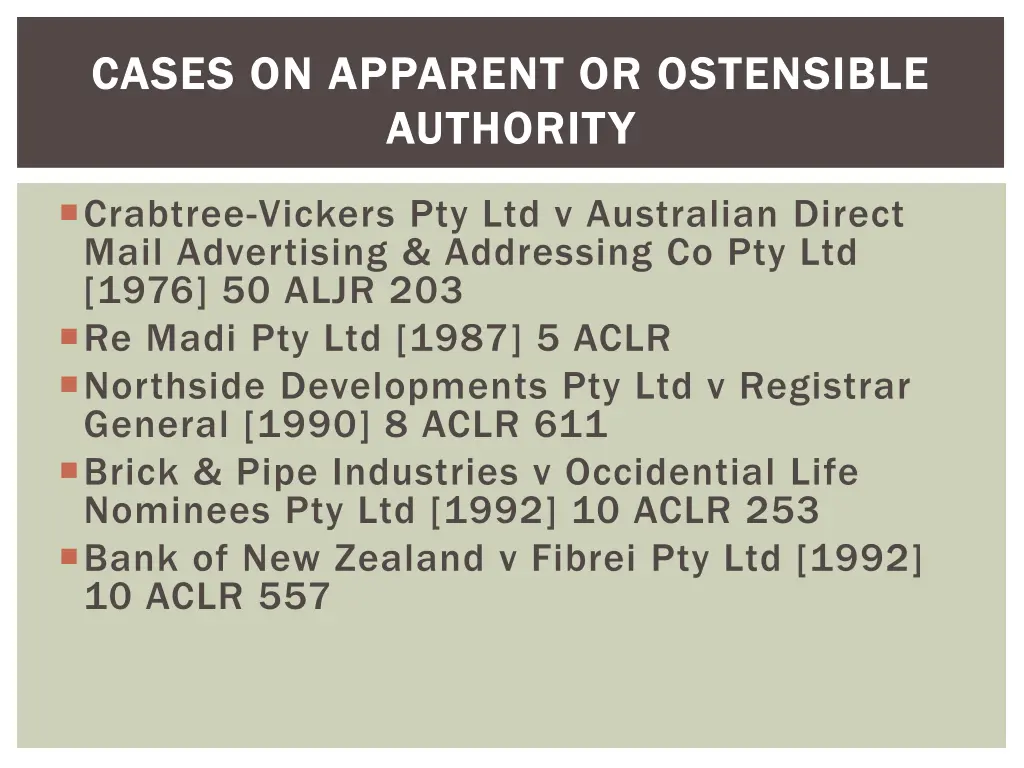 cases on apparent or ostensible cases on apparent