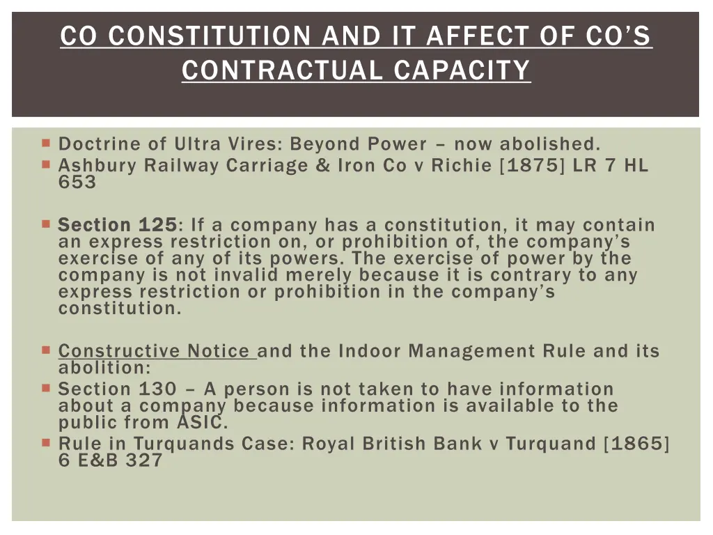 co constitution and it affect of co s contractual