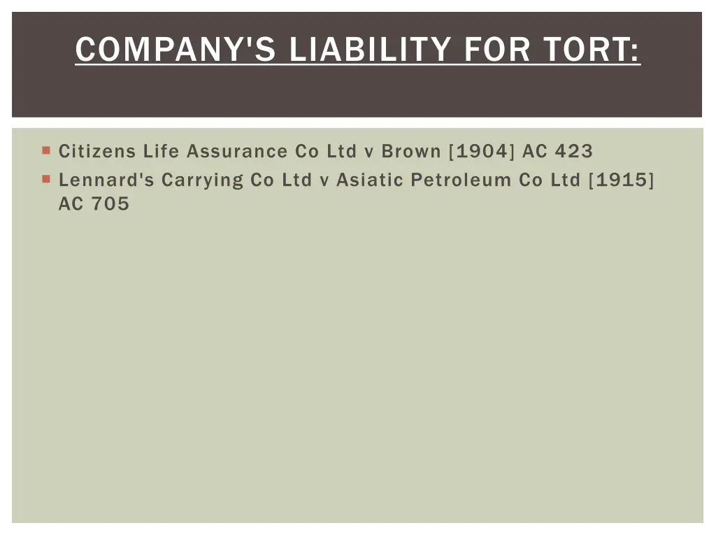 company s liability for tort