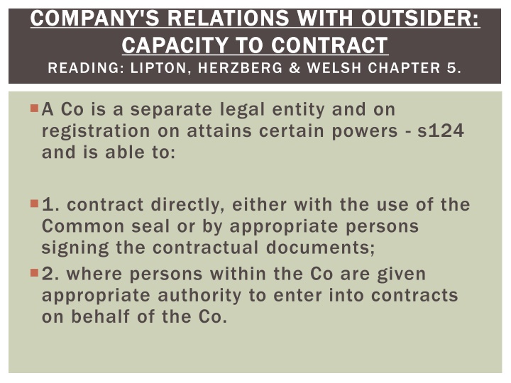 company s relations with outsider company