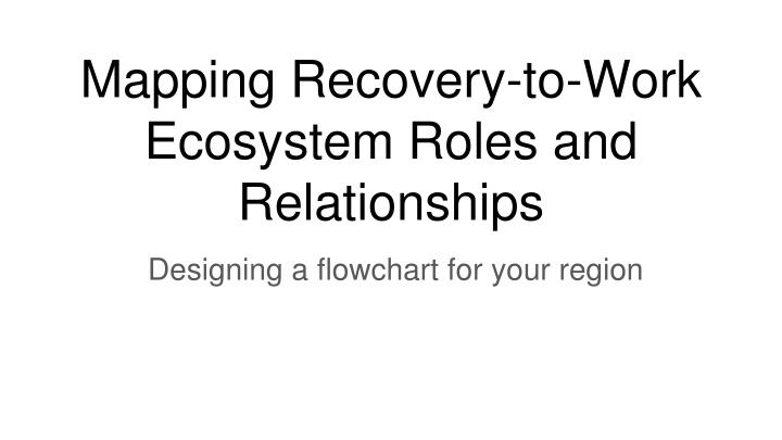 mapping recovery to work ecosystem roles