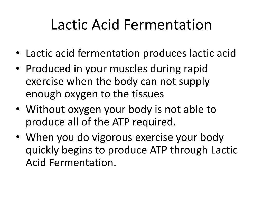 lactic acid fermentation