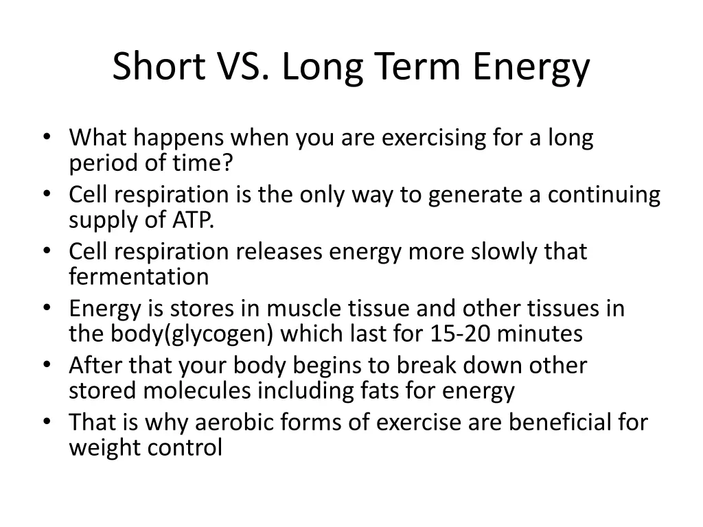 short vs long term energy 1