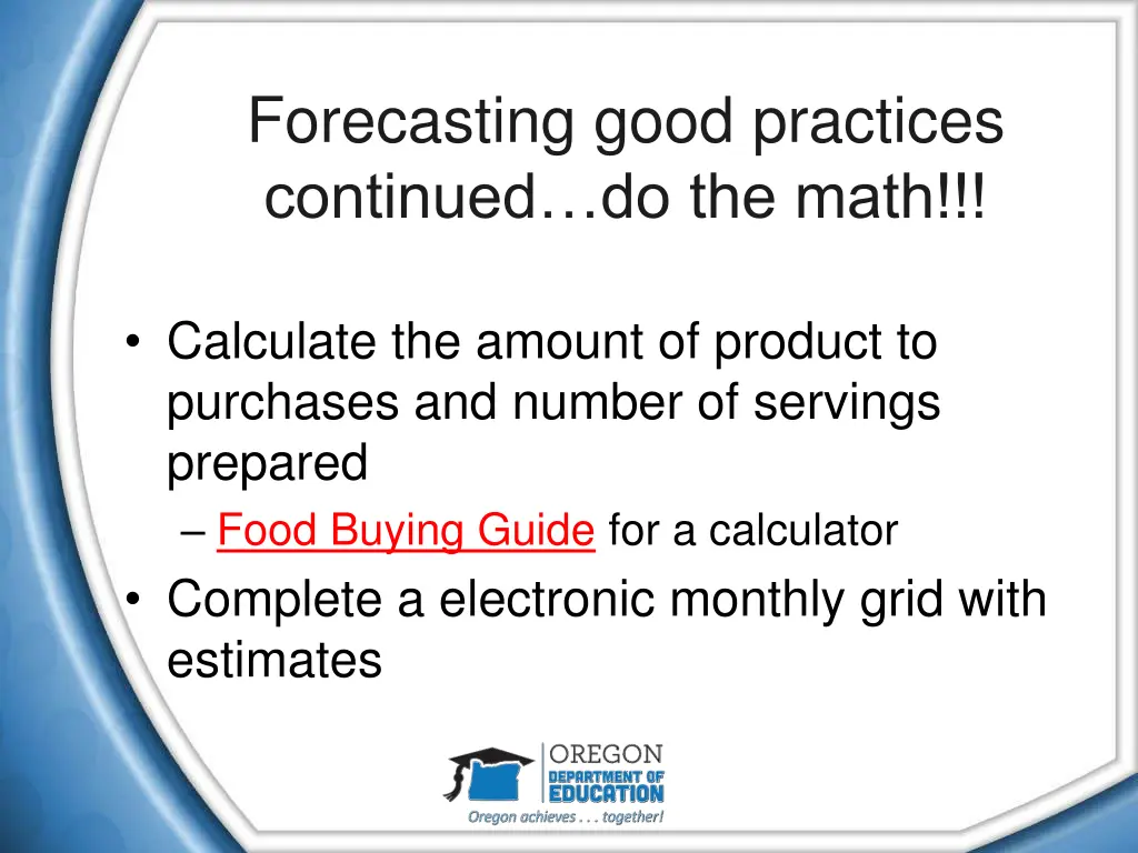 forecasting good practices continued do the math