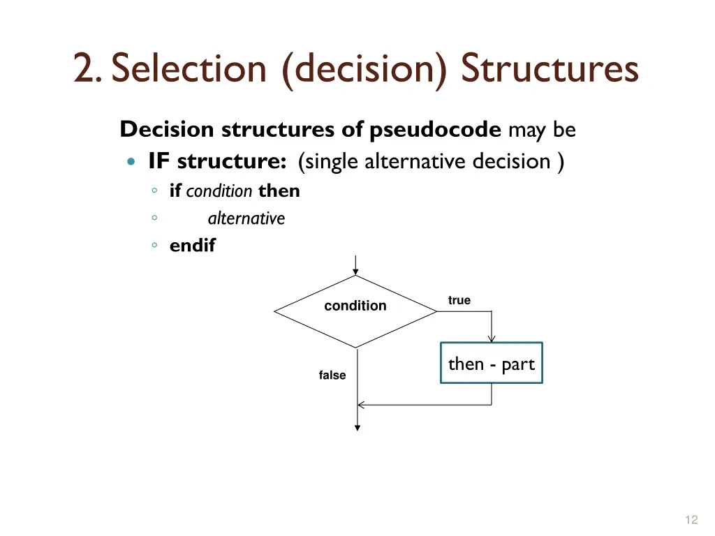 2 selection decision structures