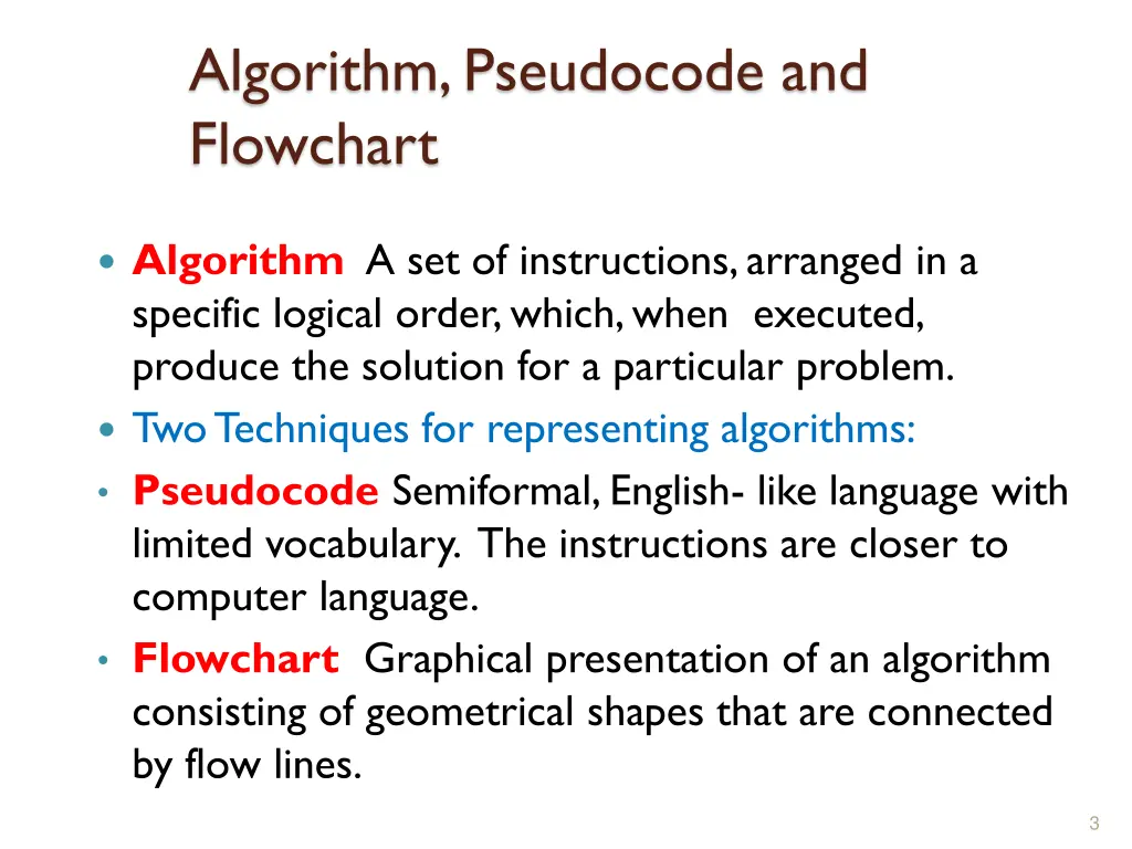 algorithm pseudocode and flowchart