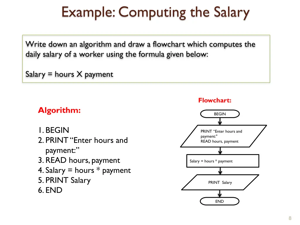 example computing the salary