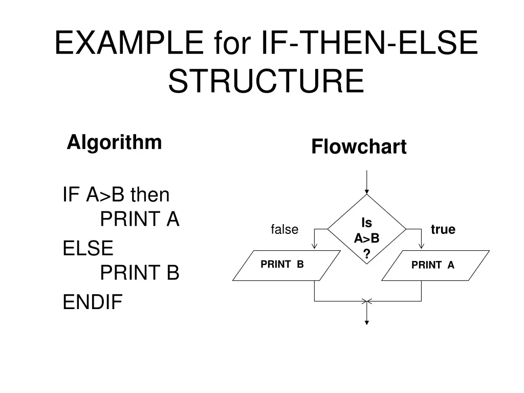 example for if then else structure