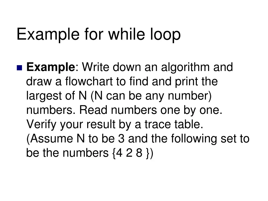 example for while loop