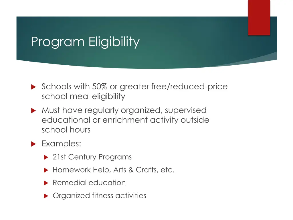 program eligibility