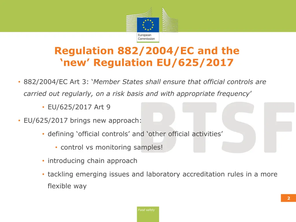 regulation 882 2004 ec and the new regulation