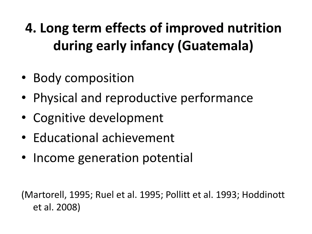 4 long term effects of improved nutrition during