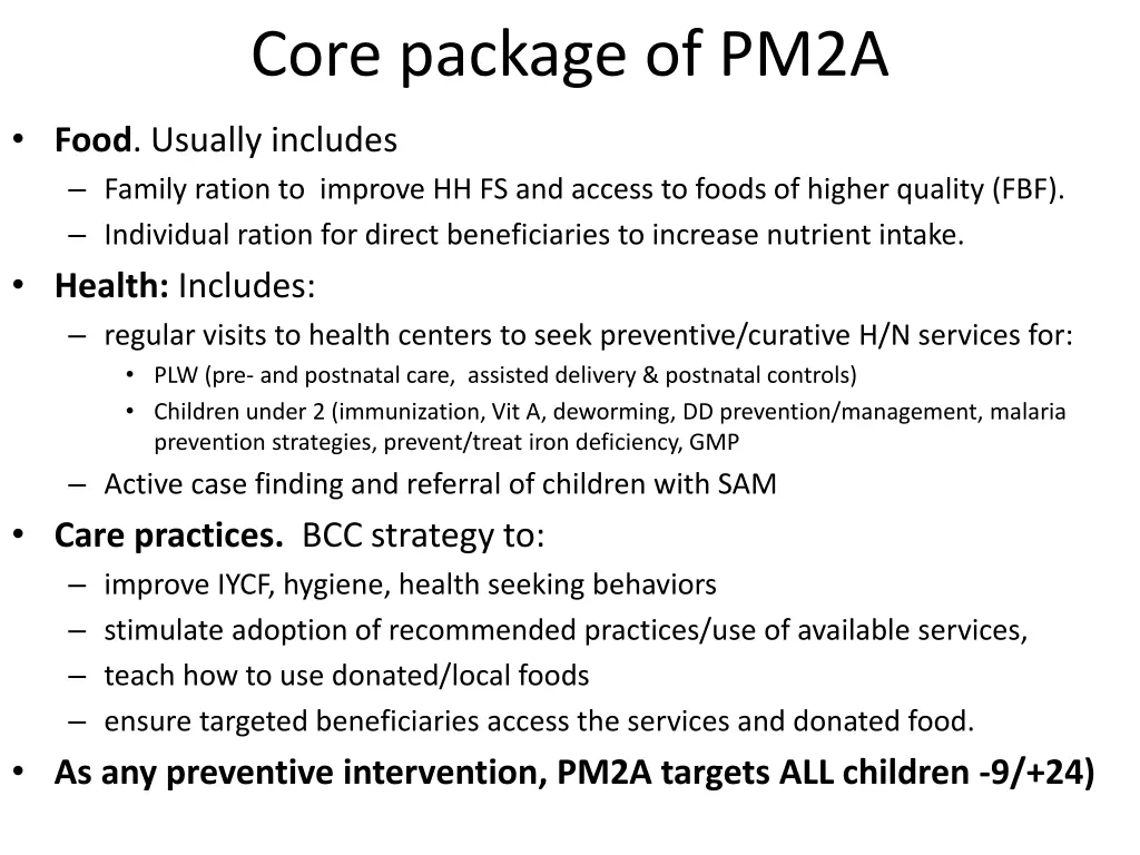 core package of pm2a