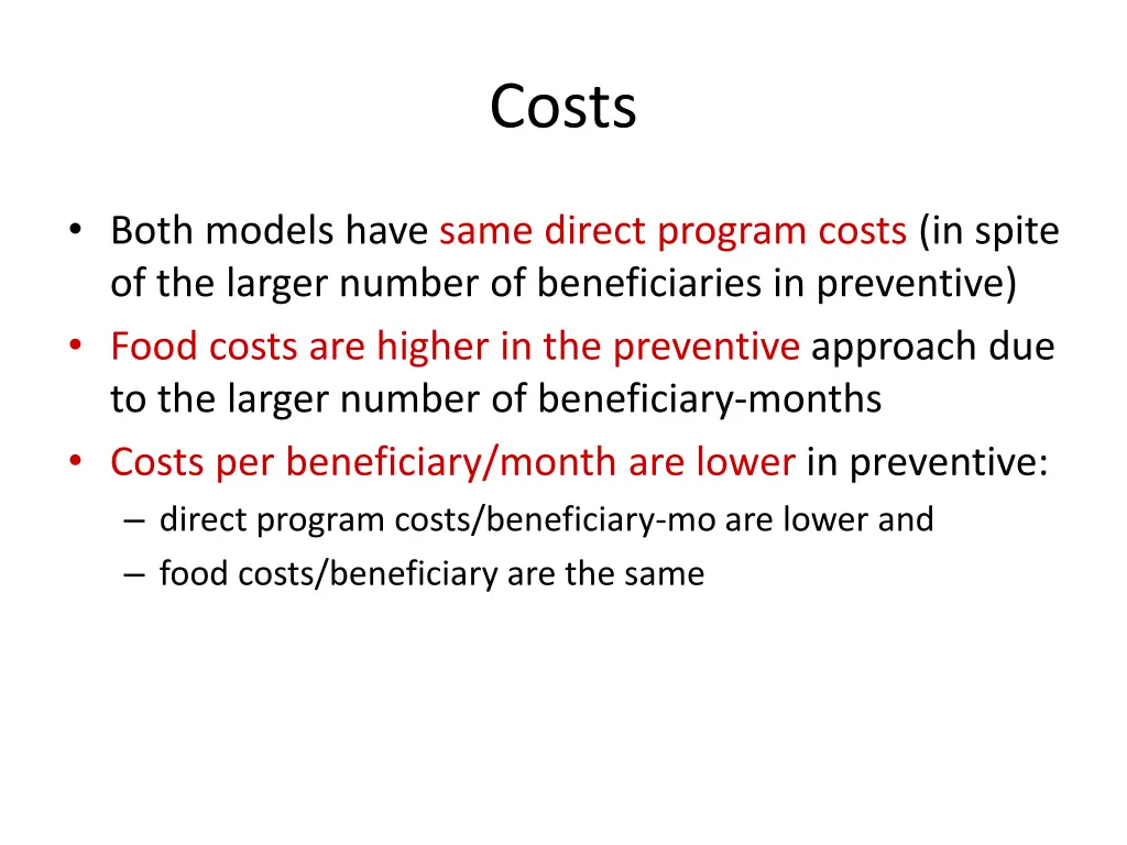 costs