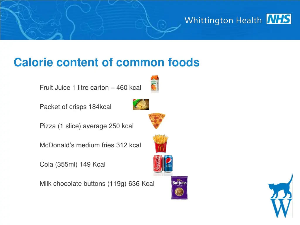 calorie content of common foods