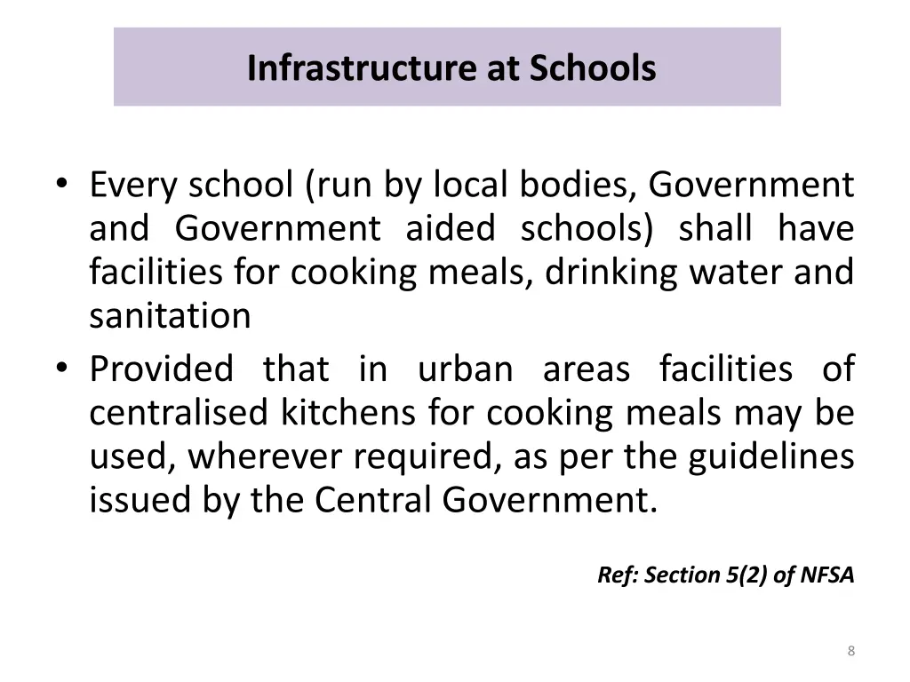 infrastructure at schools