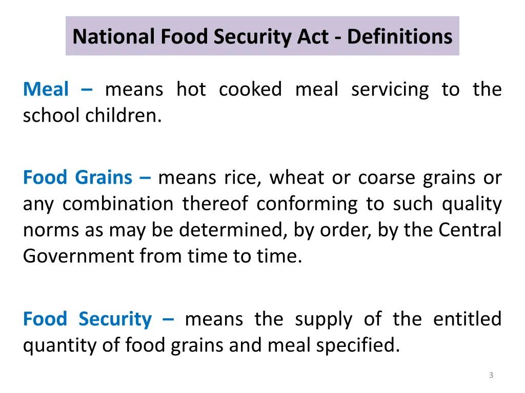 national food security act definitions