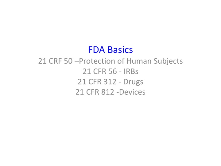 fda basics