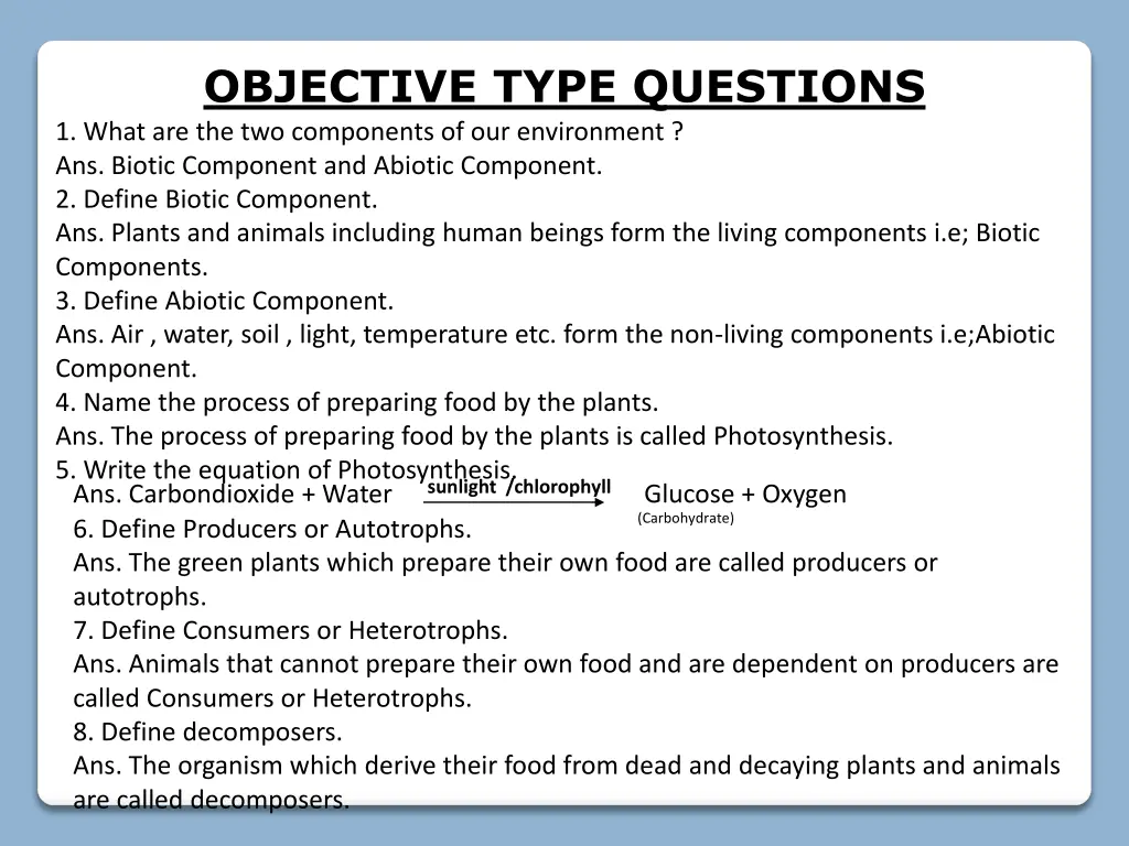 objective type questions 1 what