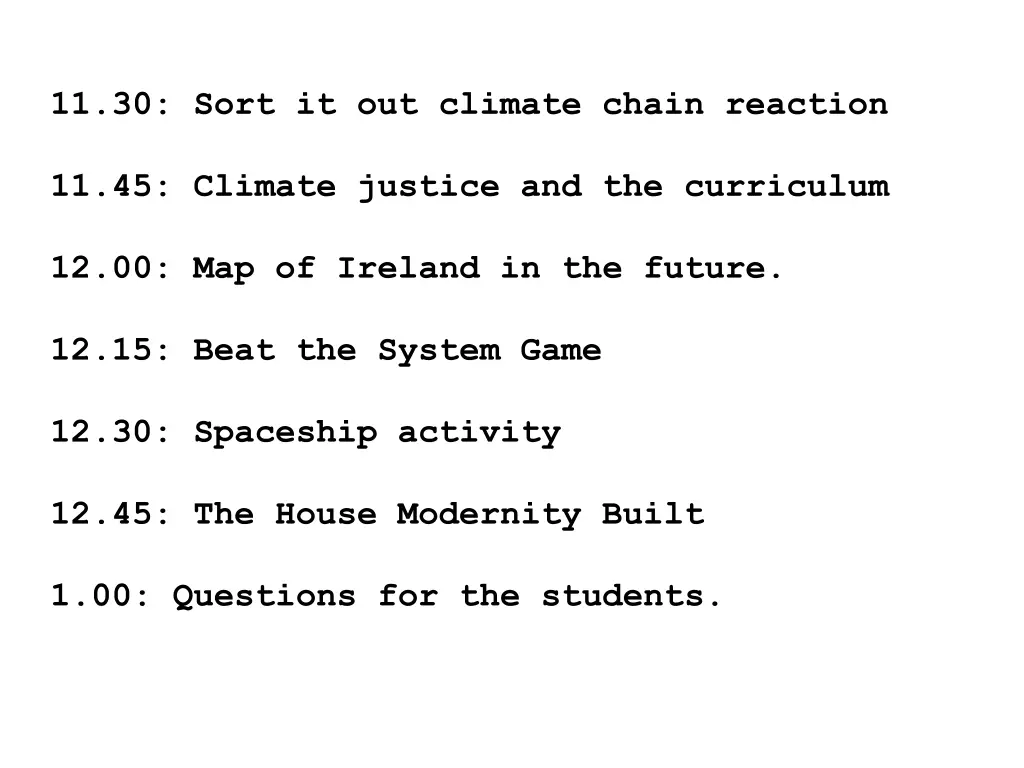 11 30 sort it out climate chain reaction