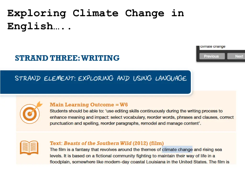 exploring climate change in english