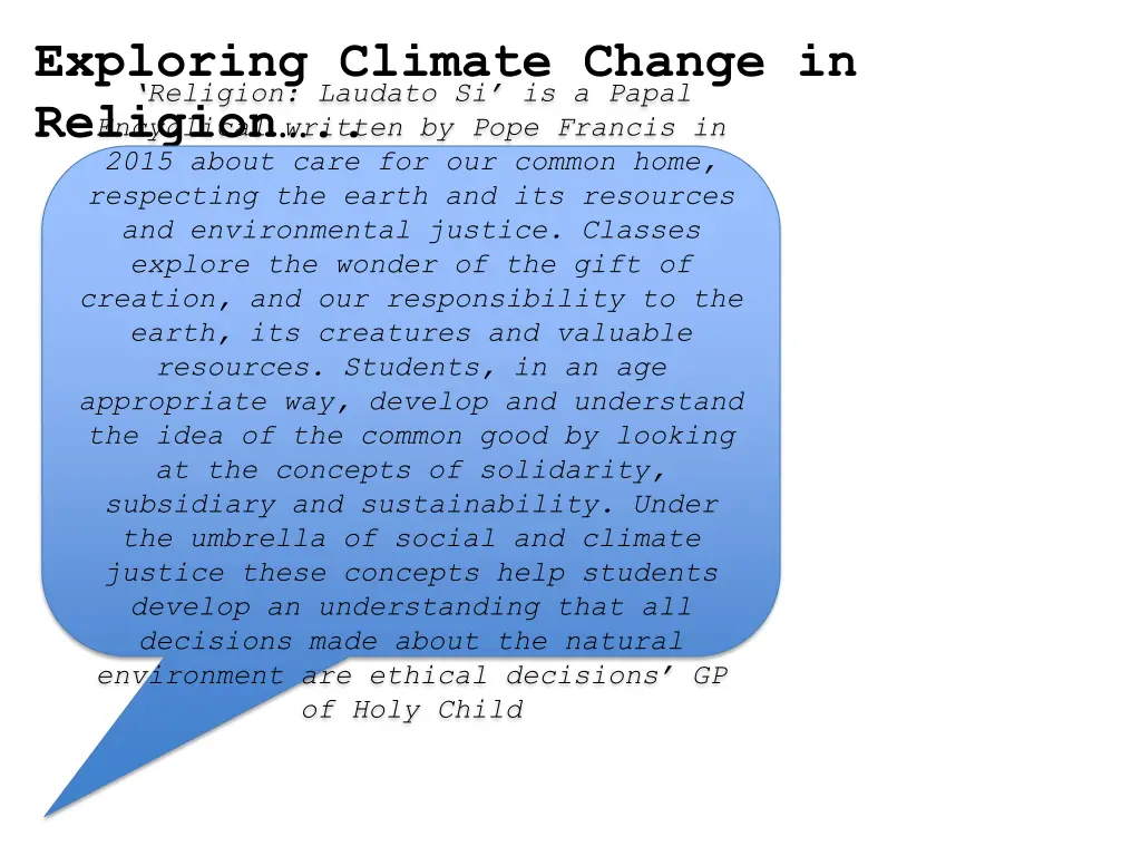 exploring climate change in religion encyclical