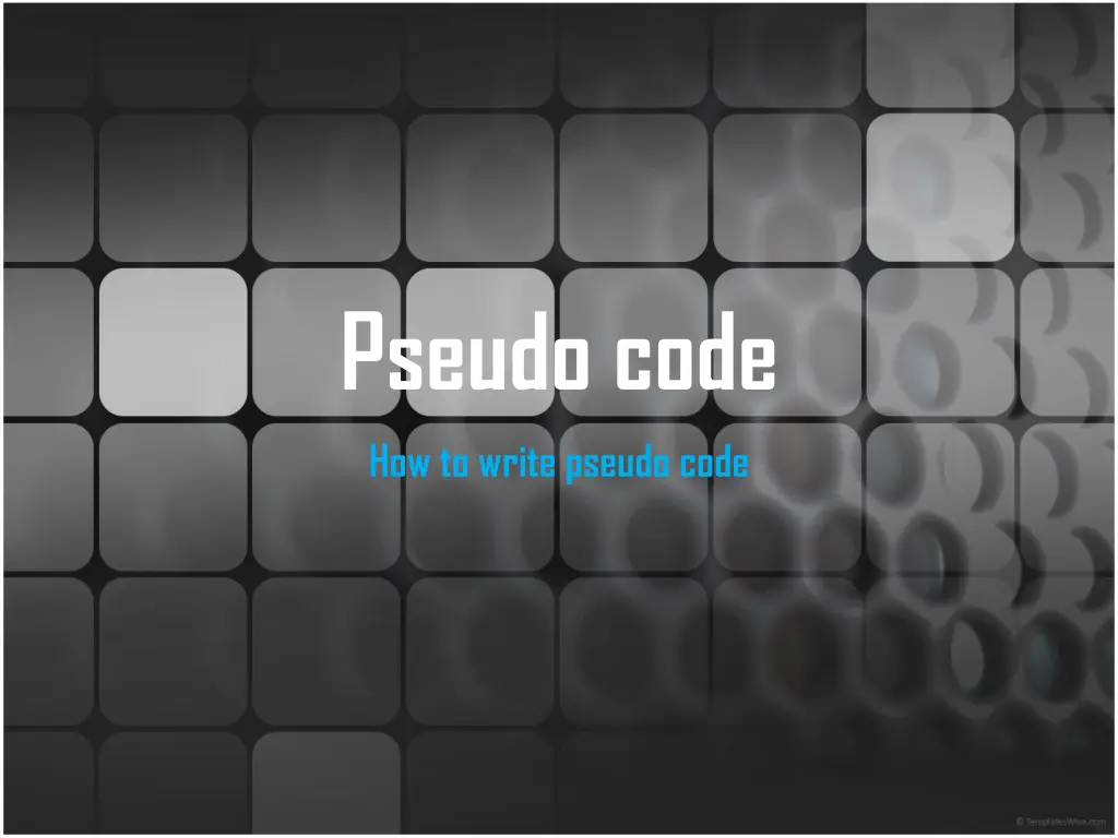 pseudo code